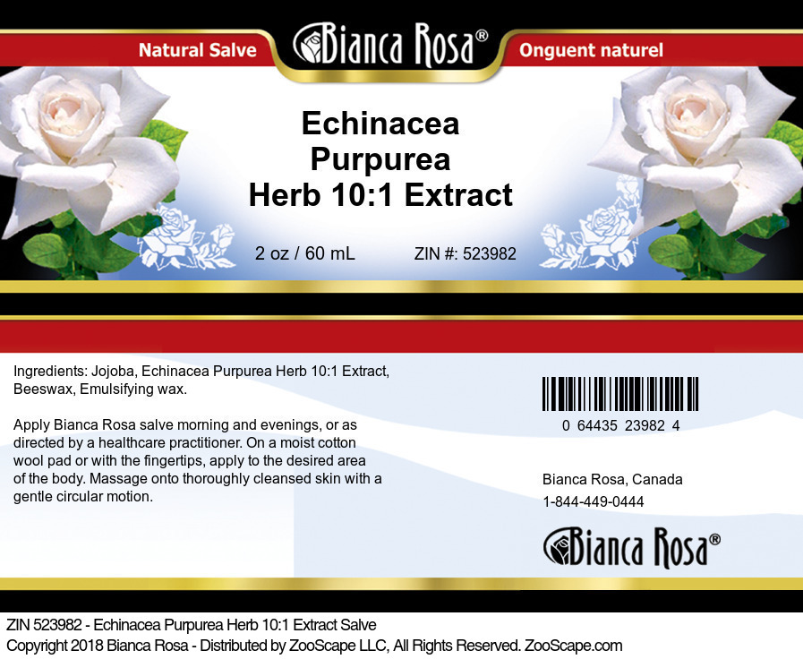 Echinacea Purpurea Herb 10:1 Extract Salve - Label