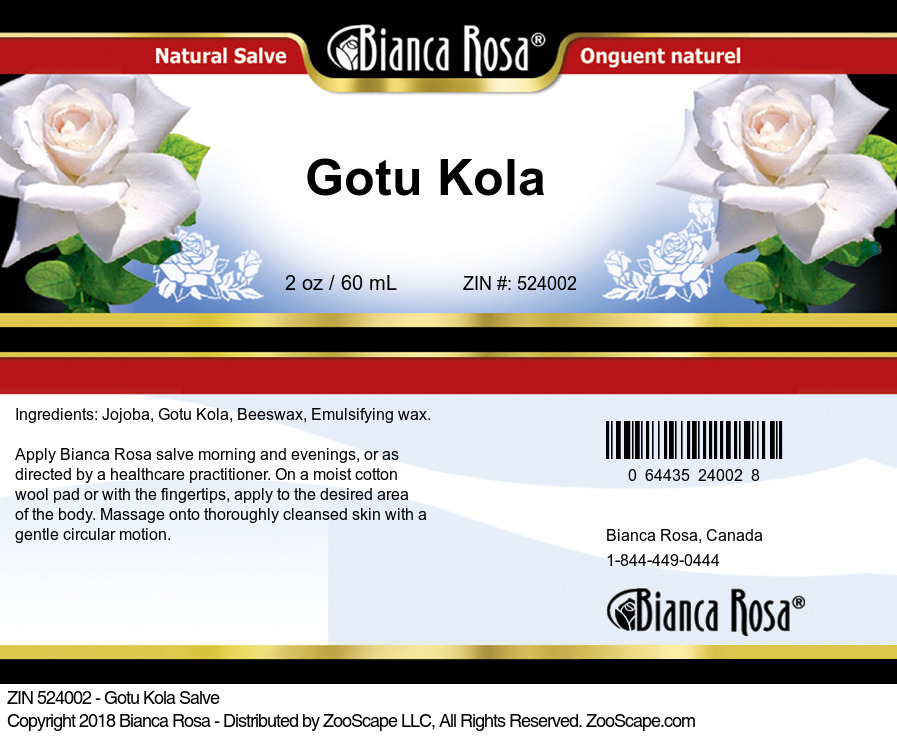 Gotu Kola Salve - Label