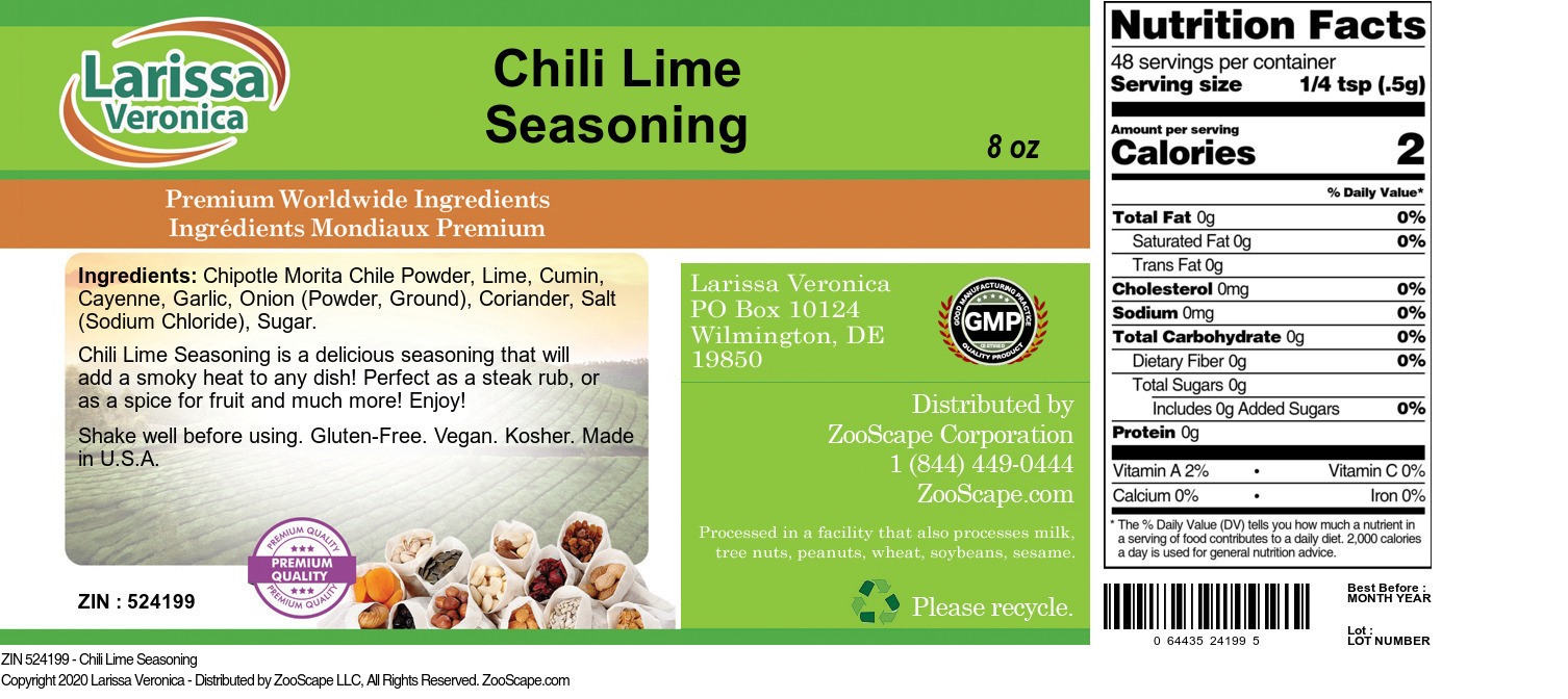 Chili Lime Seasoning - Label