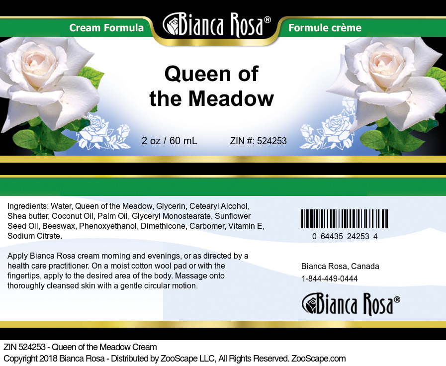 Queen of the Meadow Cream - Label