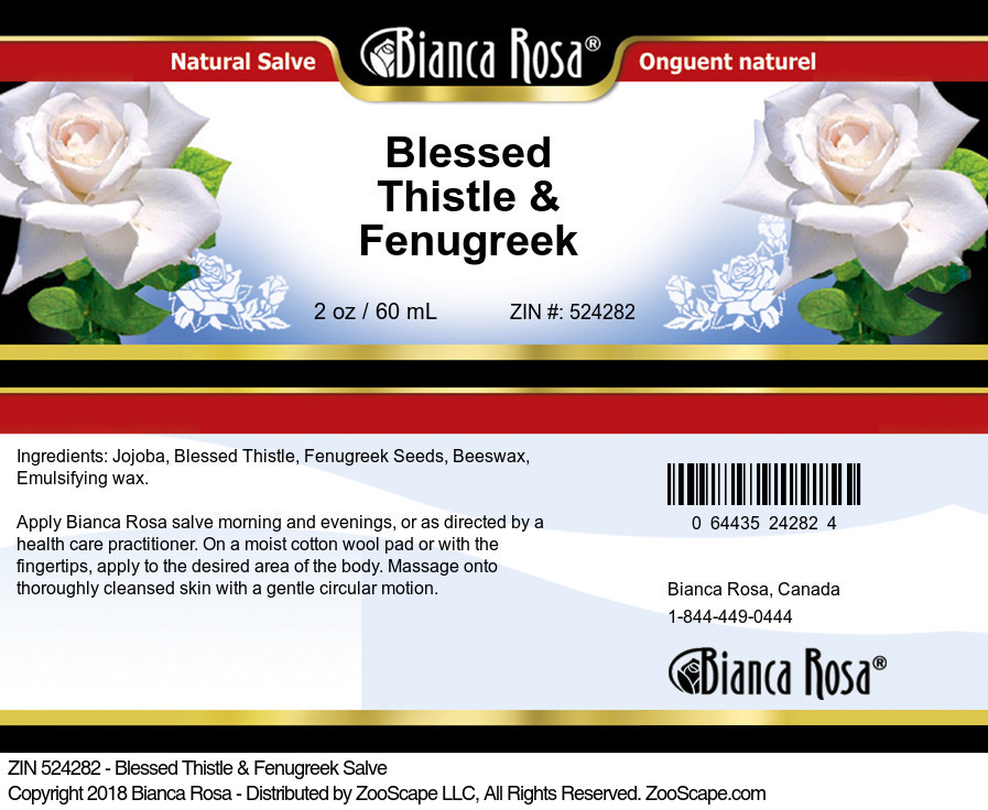 Blessed Thistle & Fenugreek Salve - Label
