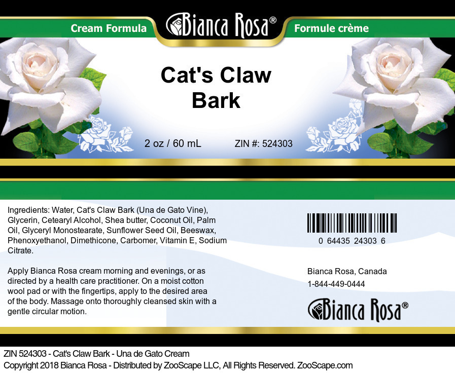 Cat's Claw Bark - Una de Gato Cream - Label