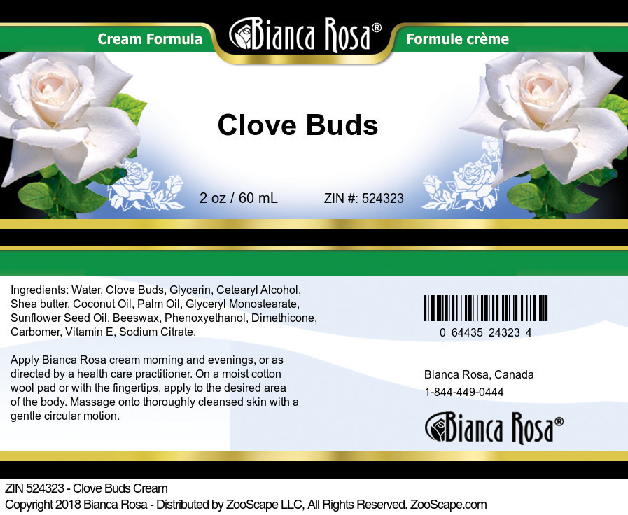 Clove Buds Cream - Label