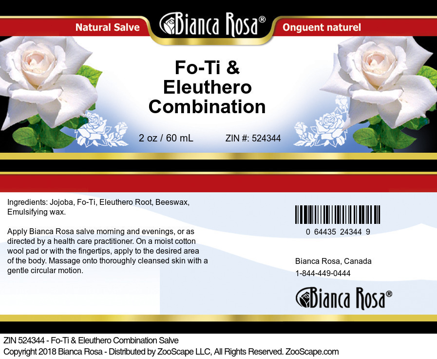 Fo-Ti & Eleuthero Combination Salve - Label