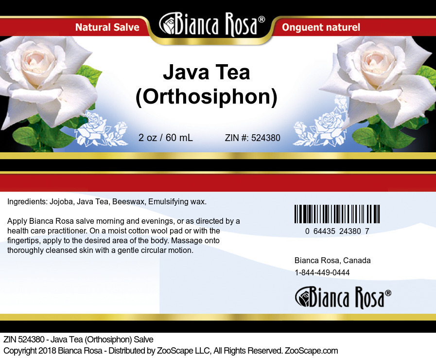 Java Tea (Orthosiphon) Salve - Label