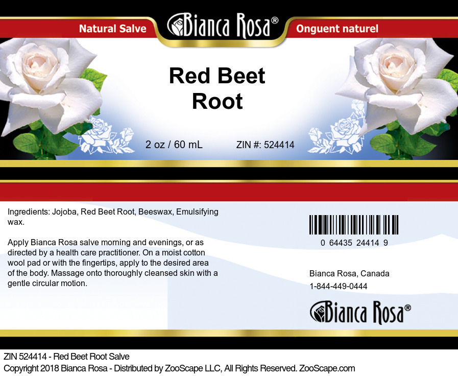 Red Beet Root Salve - Label
