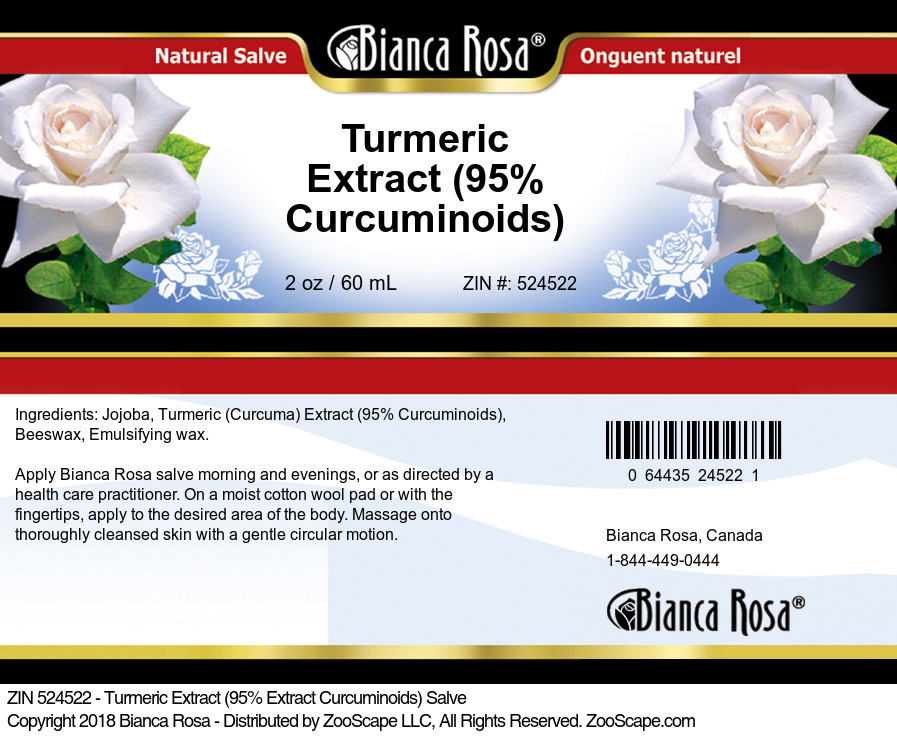 Turmeric Extract (95% Curcuminoids) Salve - Label