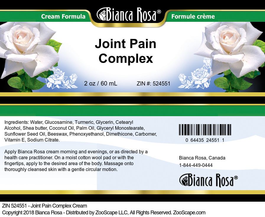 Joint Pain Complex Cream - Label