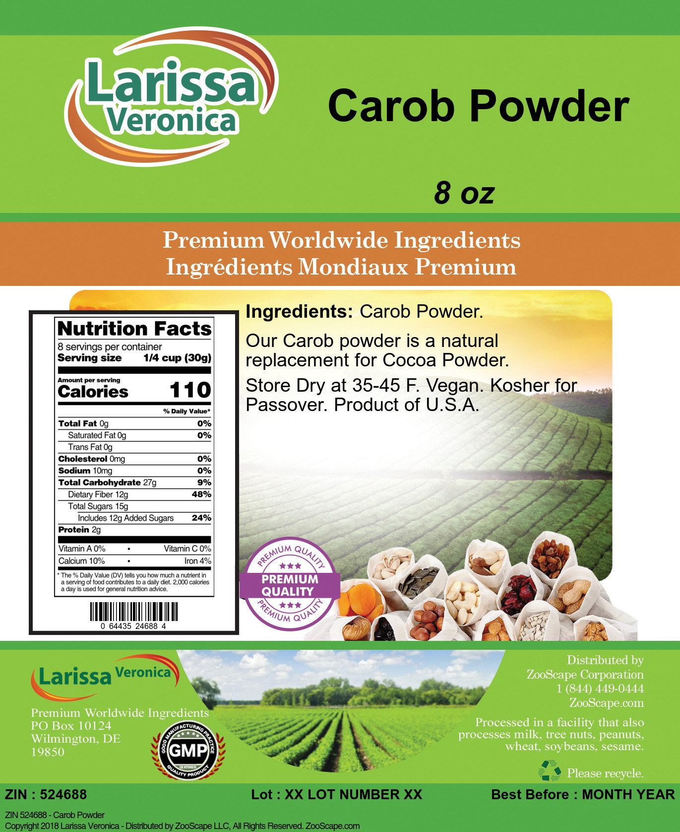 Carob Powder - Label