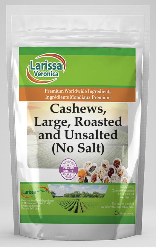 Cashews, Large, Roasted and Unsalted (No Salt)