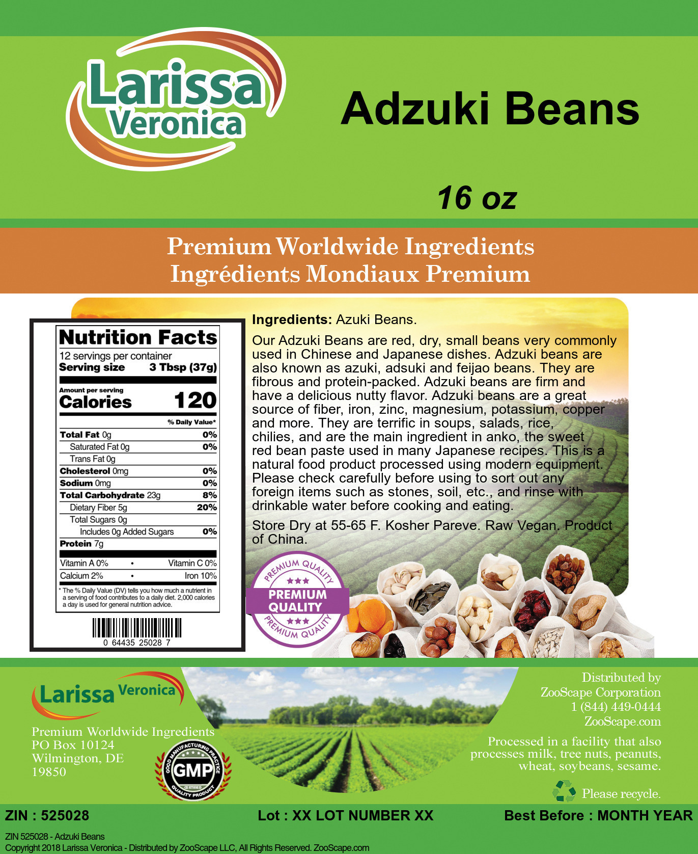 Adzuki Beans - Label