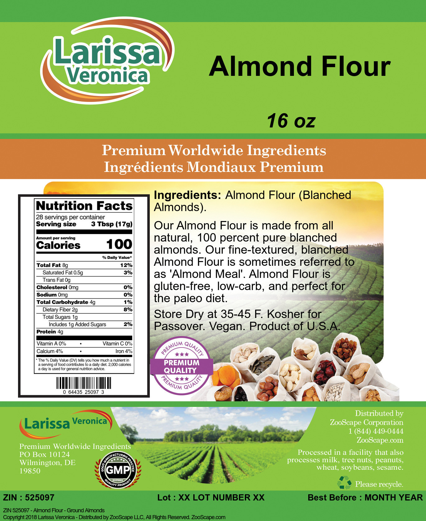 Almond Flour - Ground Almonds - Label