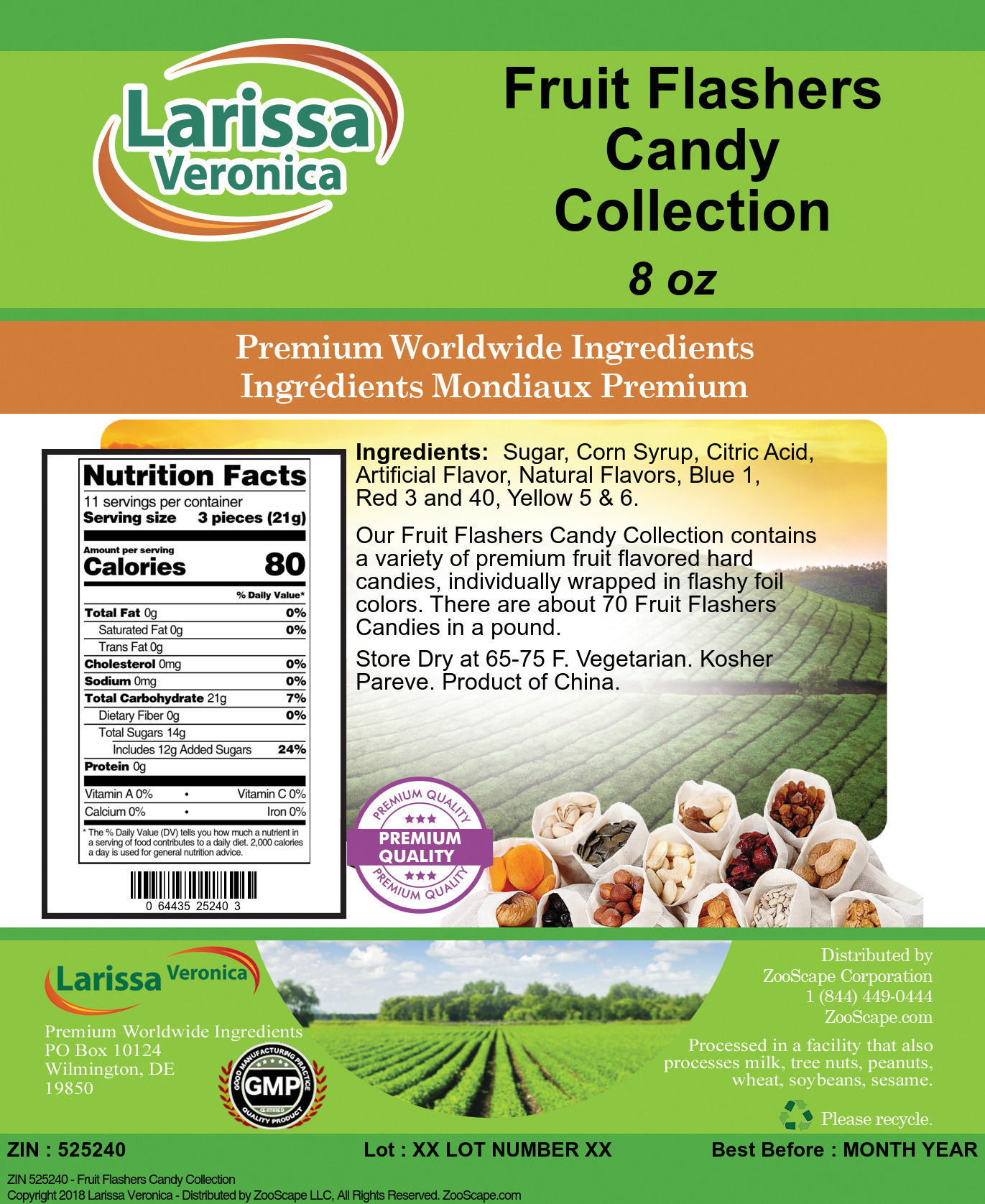 Fruit Flashers Candy Collection - Label