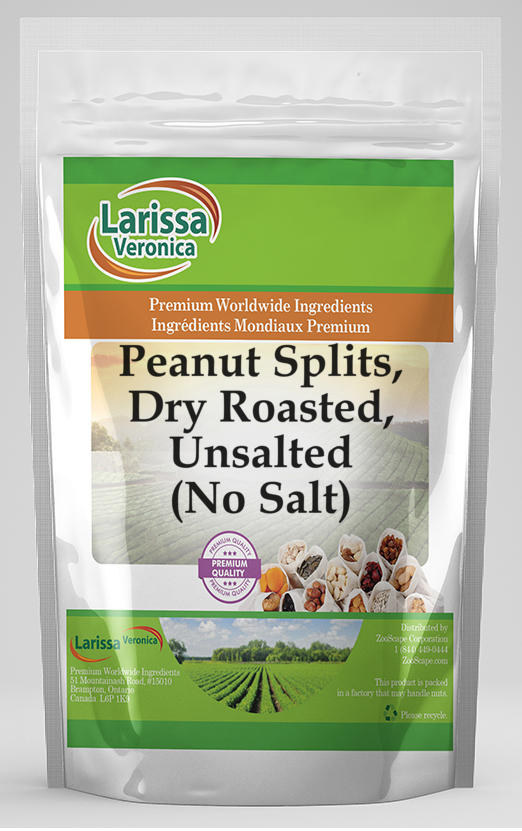 Peanut Splits, Dry Roasted, Unsalted (No Salt)