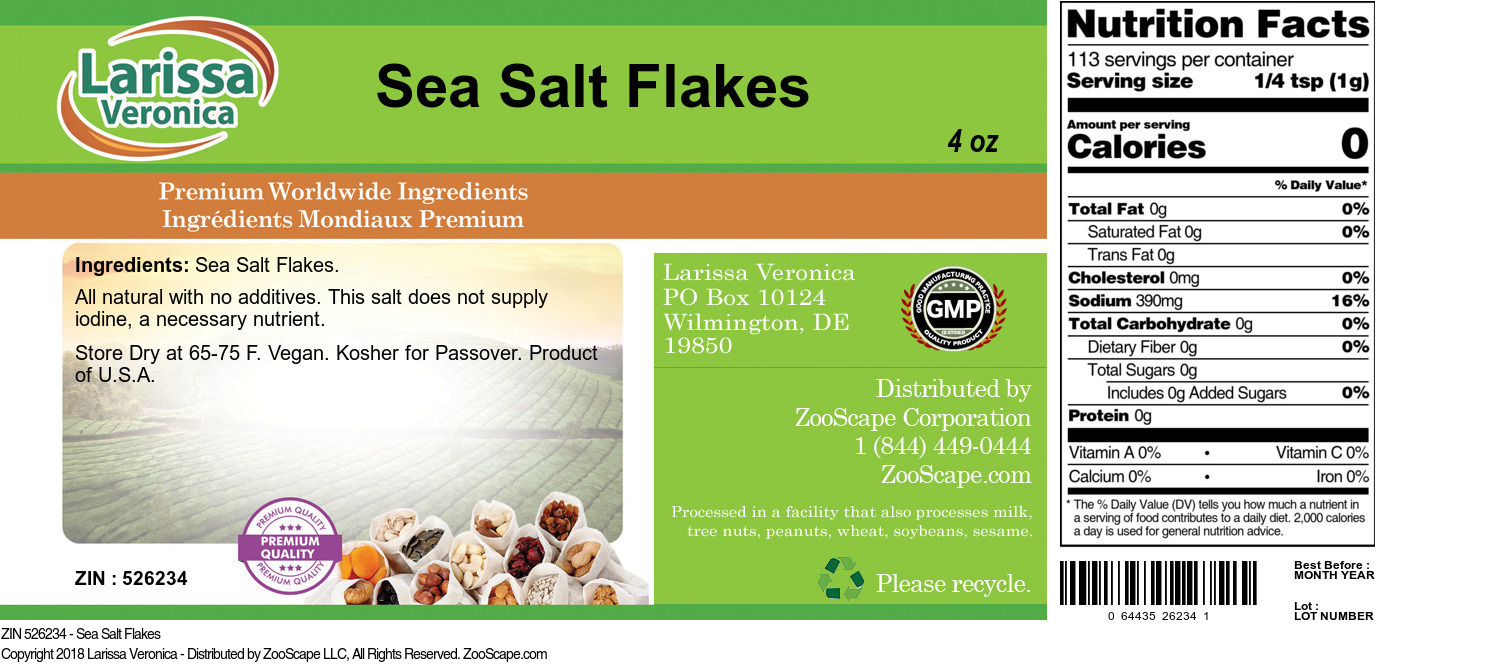 Sea Salt Flakes - Label