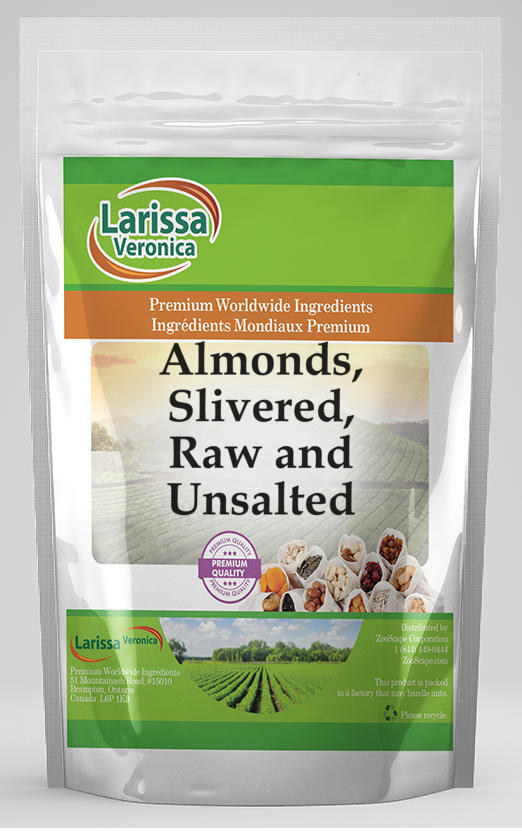 Almonds, Slivered, Raw and Unsalted