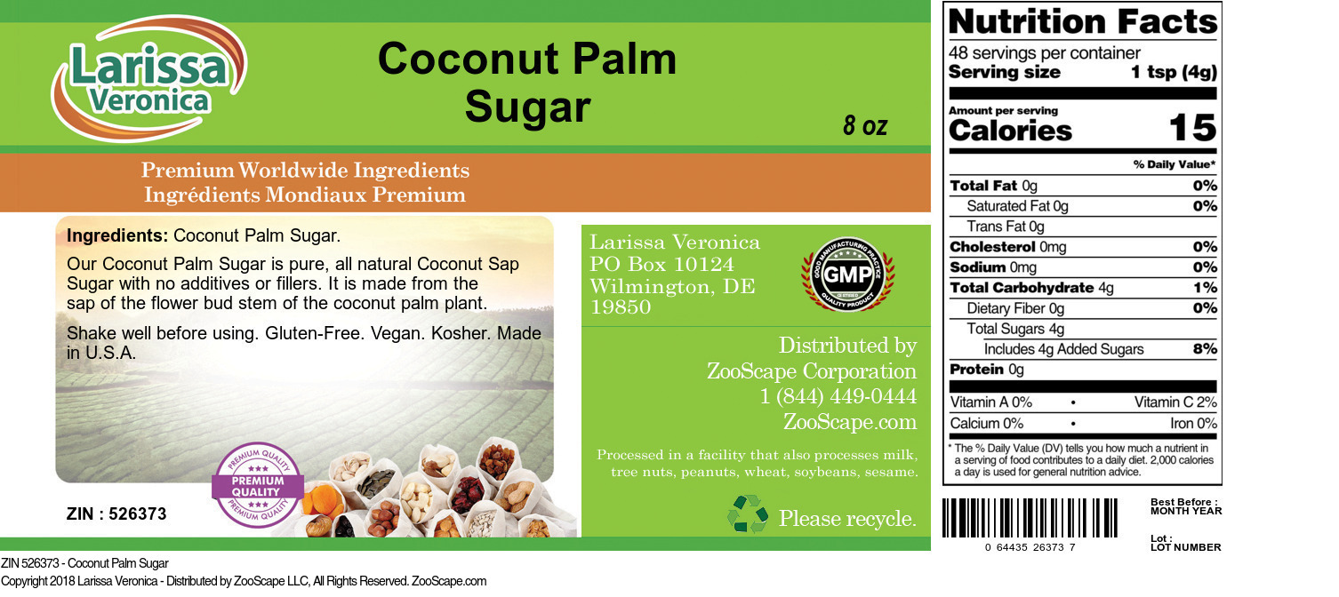 Coconut Palm Sugar - Label