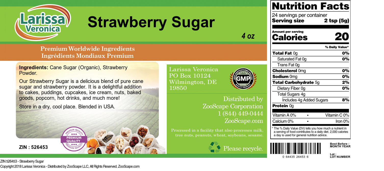 Strawberry Sugar - Label