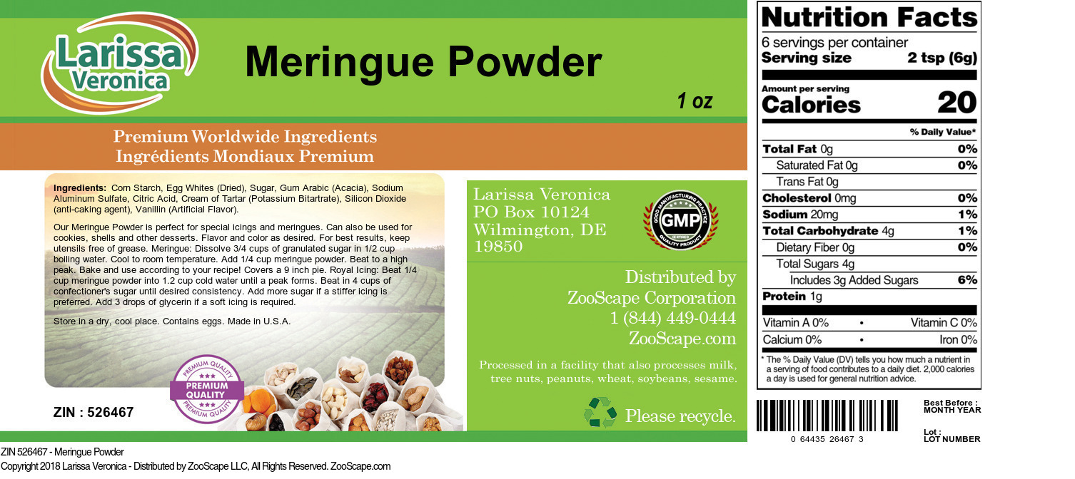 Meringue Powder - Label