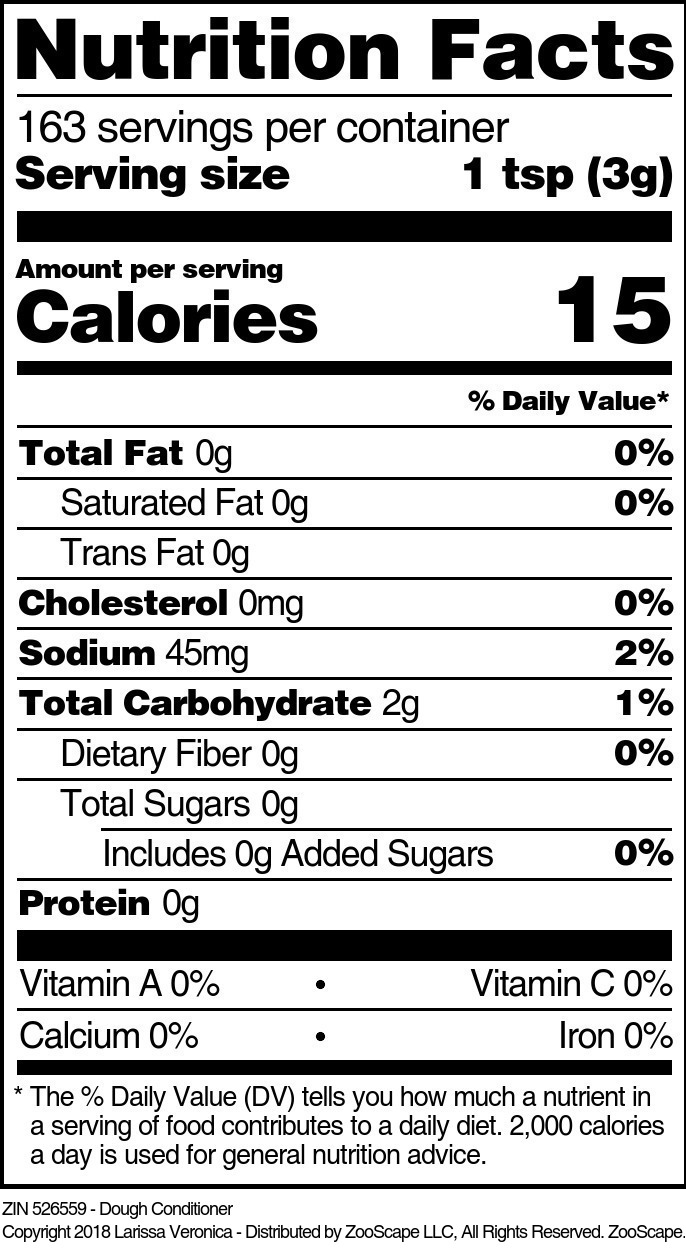 Dough Conditioner - Supplement / Nutrition Facts