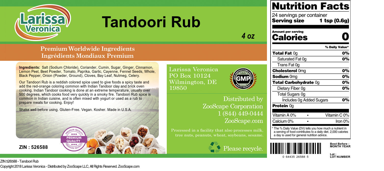 Tandoori Rub - Label