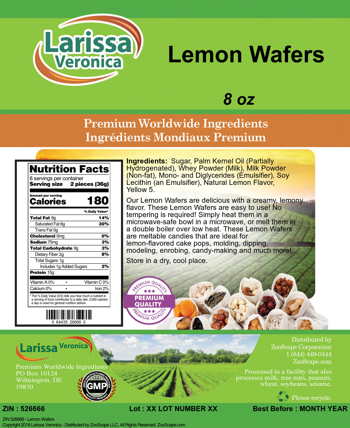 Lemon Wafers - Label