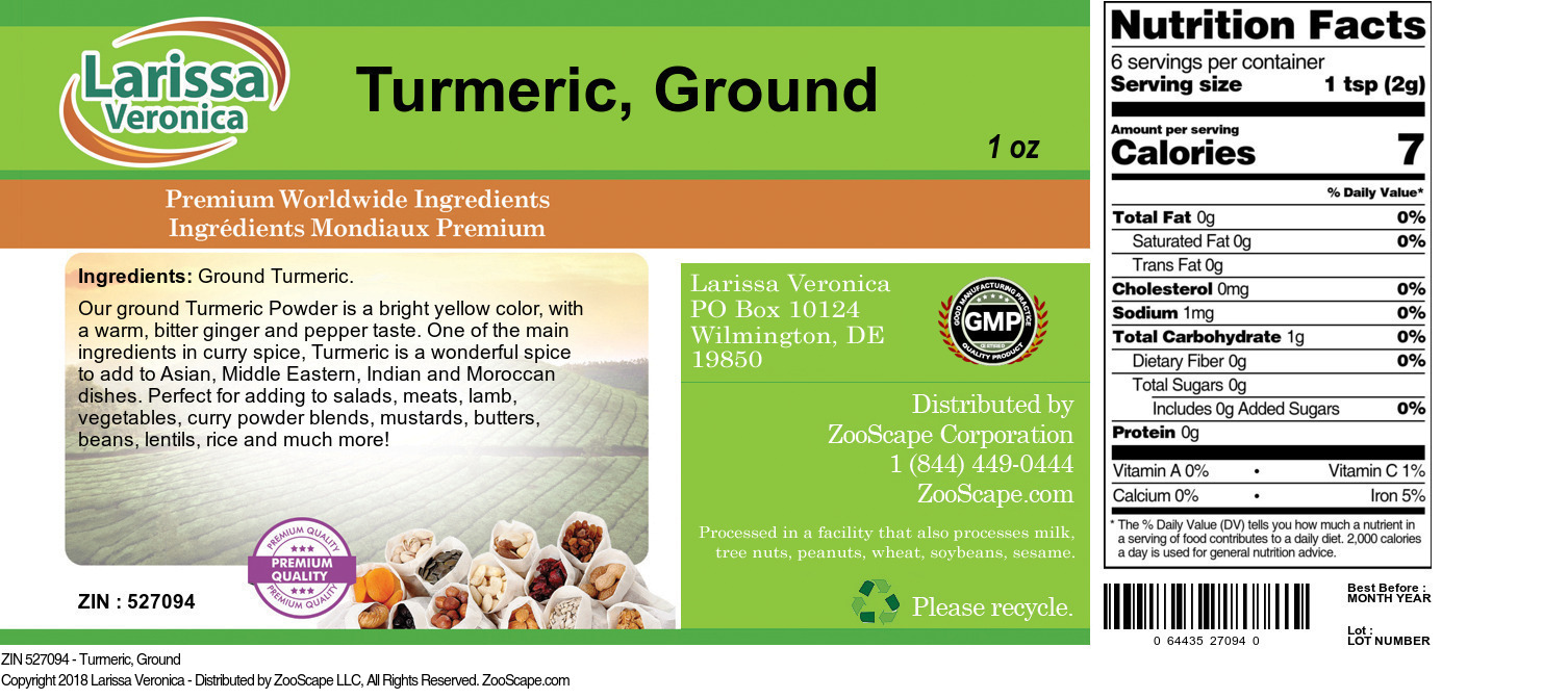 Turmeric, Ground - Label