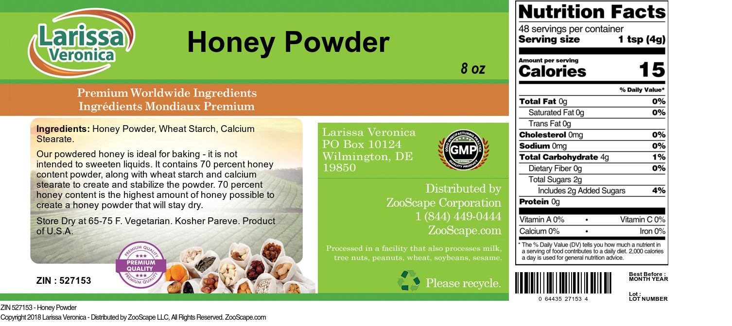 Honey Powder - Label