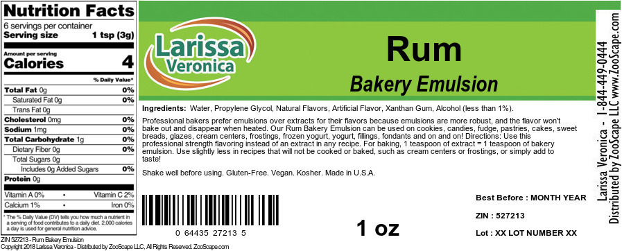 Rum Bakery Emulsion - Label