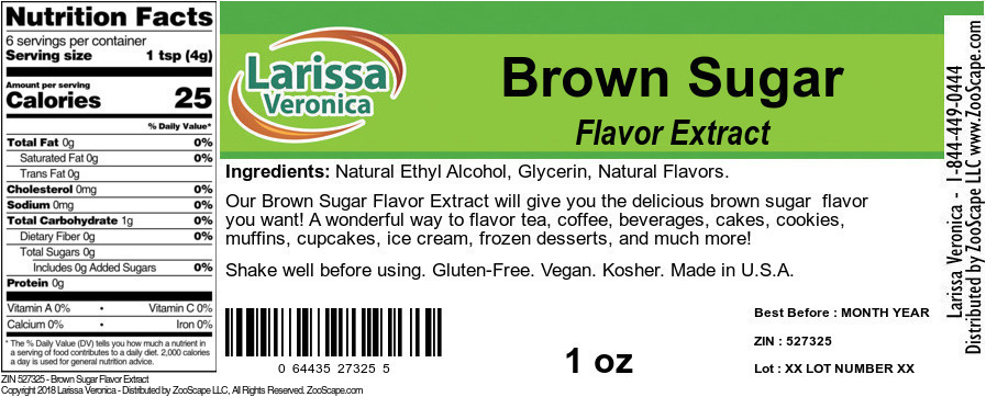 Brown Sugar Flavor Extract - Label