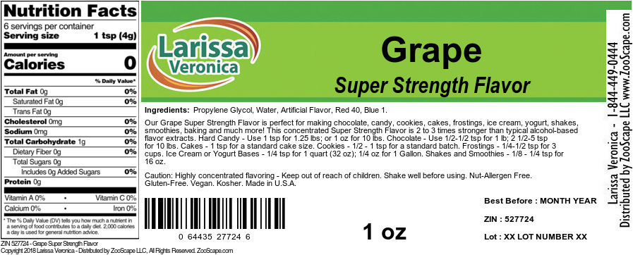 Grape Super Strength Flavor - Label