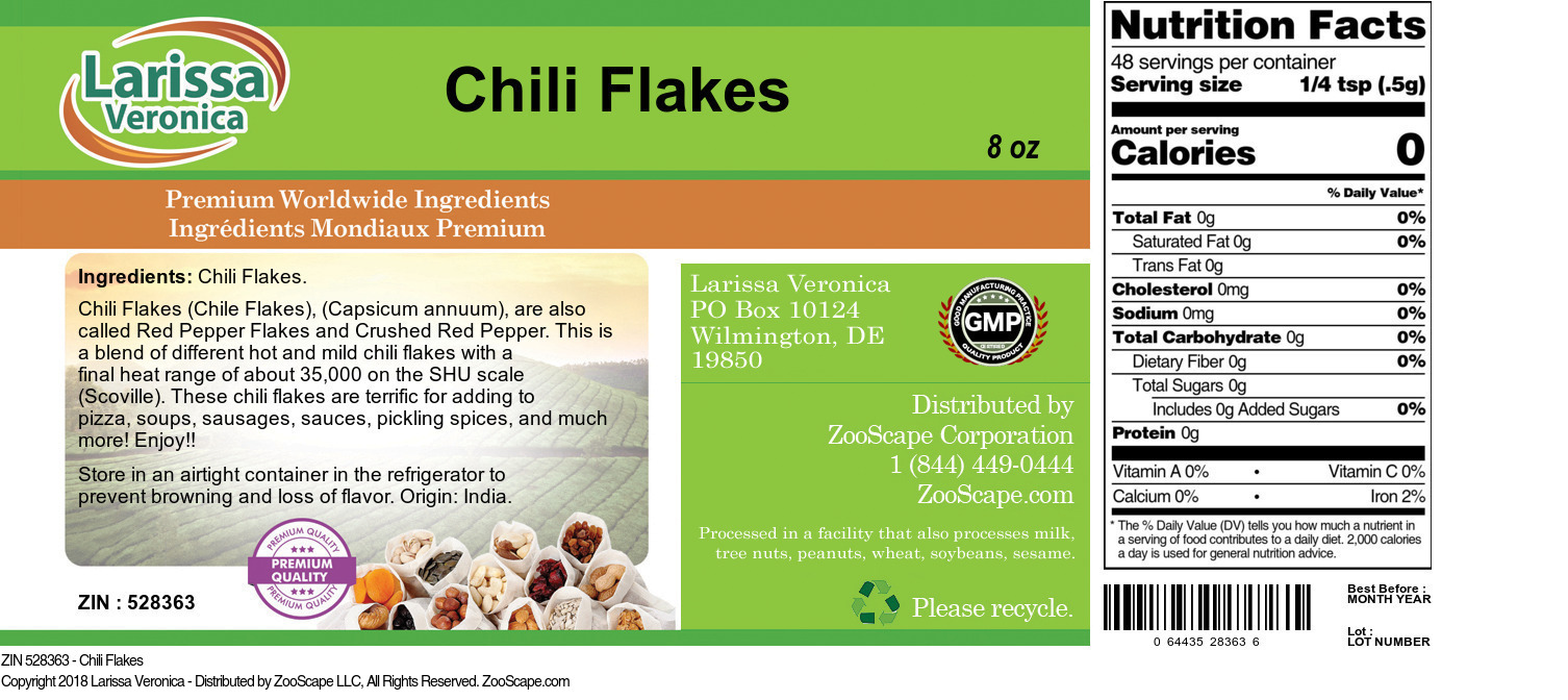 Chili Flakes - Label