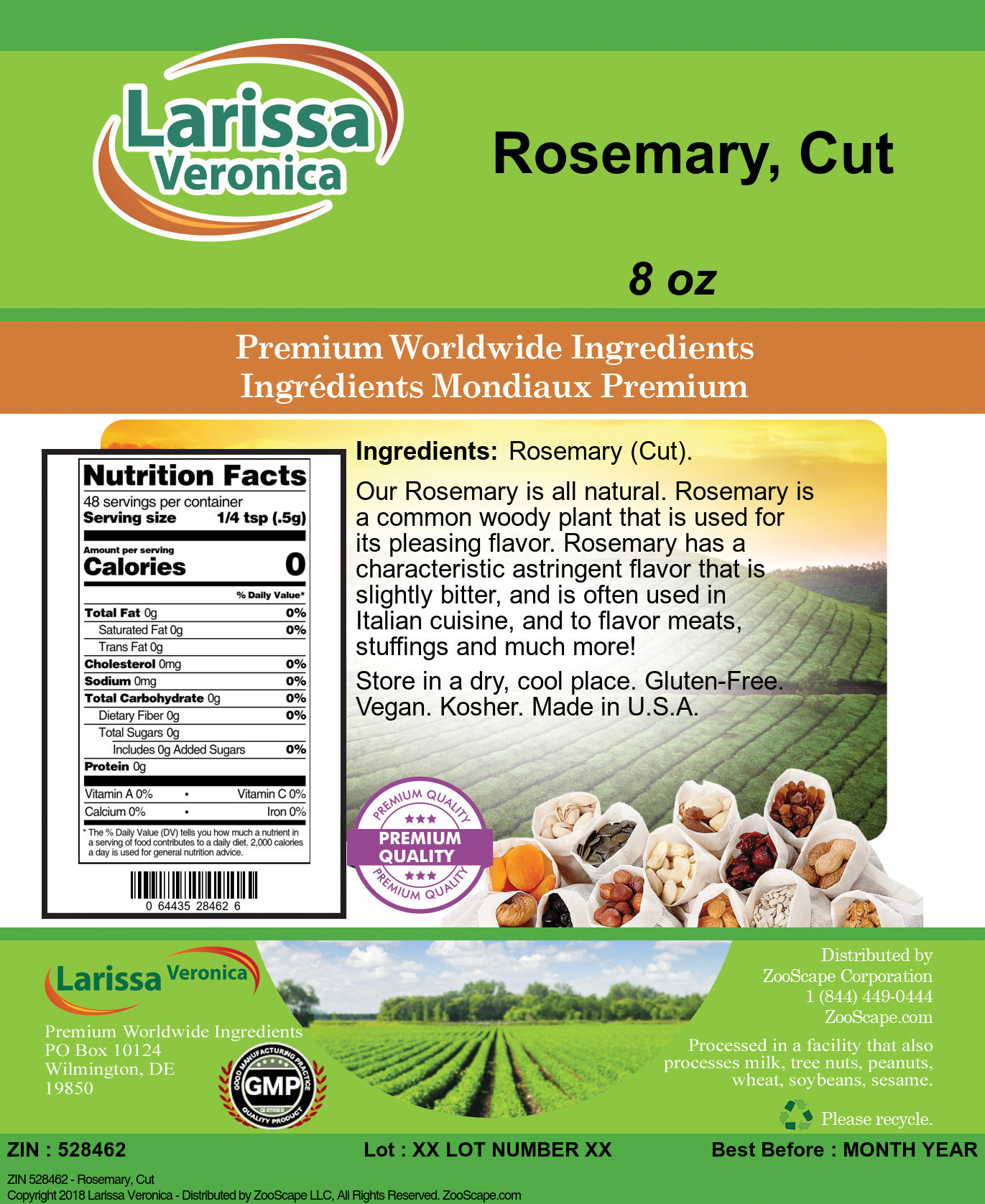 Rosemary, Cut - Label