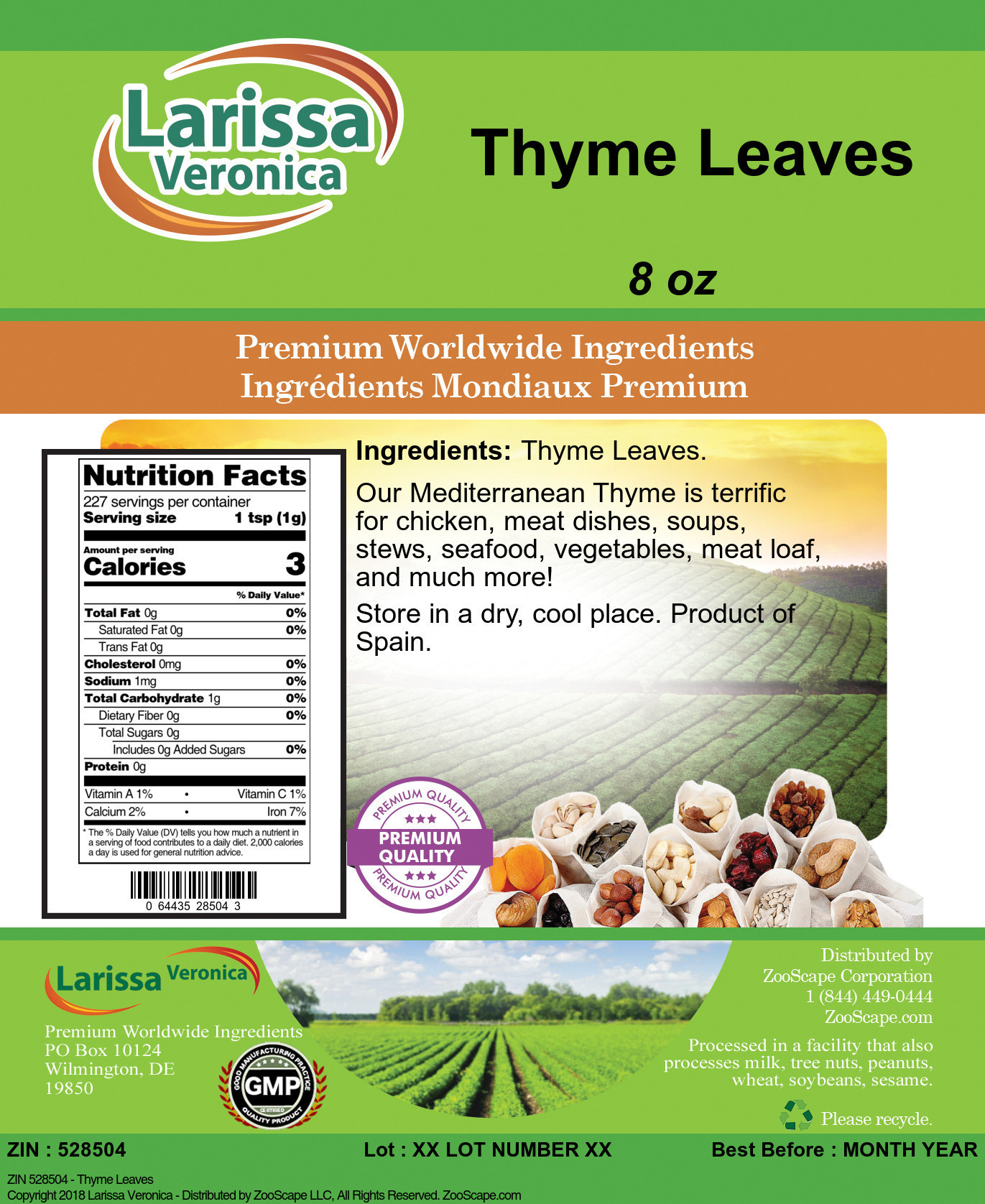 Thyme Leaves - Label