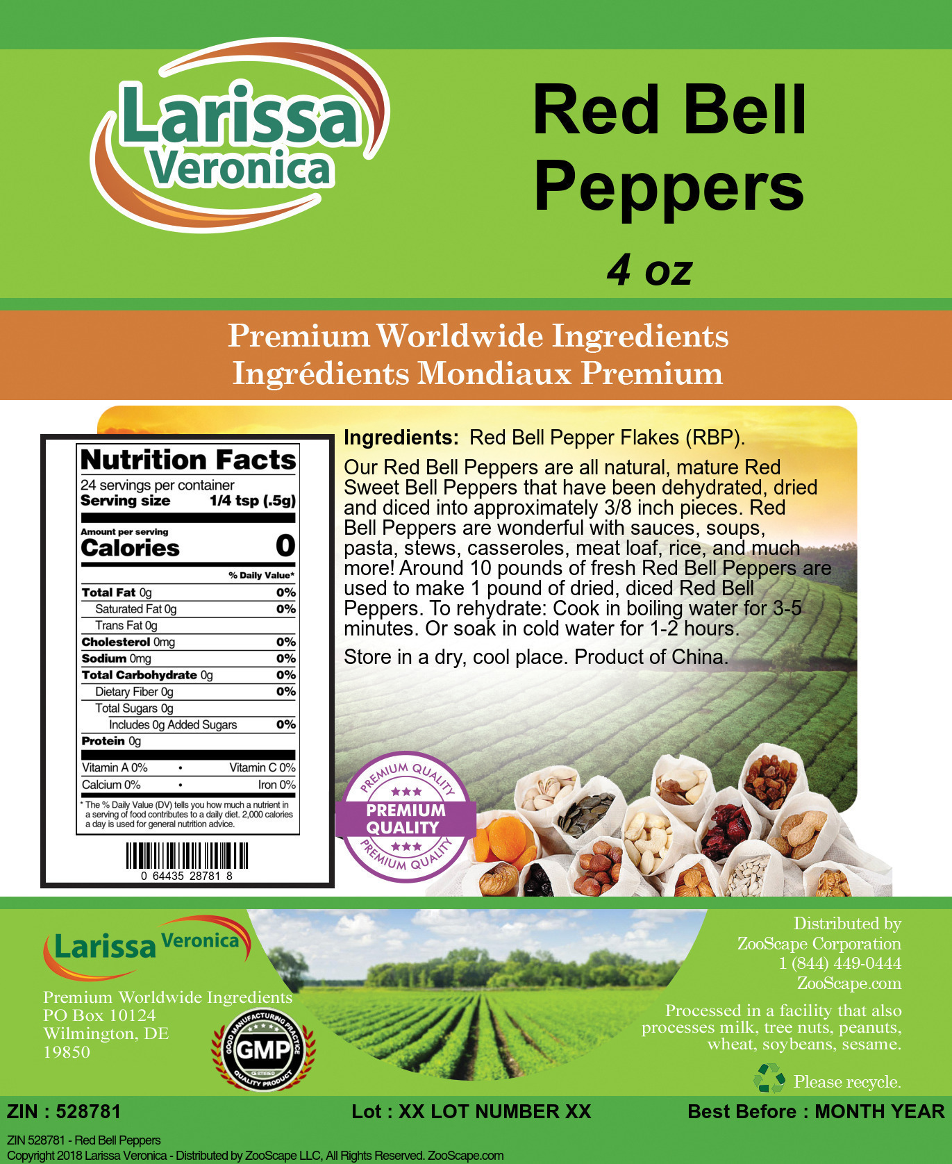 Red Bell Peppers - Label