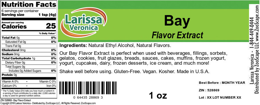 Bay Flavor Extract - Label