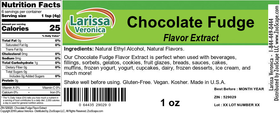 Chocolate Fudge Flavor Extract - Label