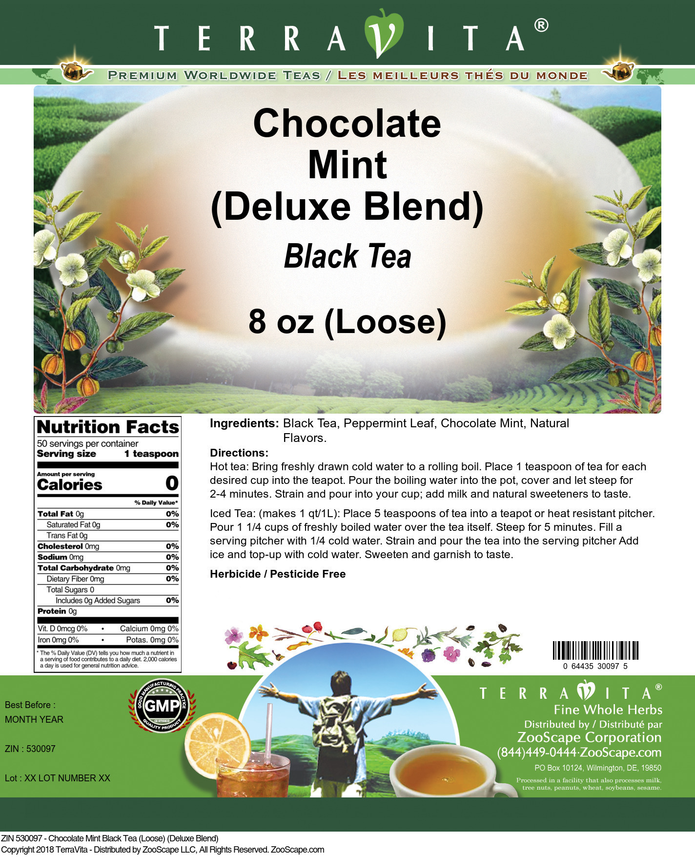 Chocolate Mint Black Tea (Loose) (Deluxe Blend) - Label