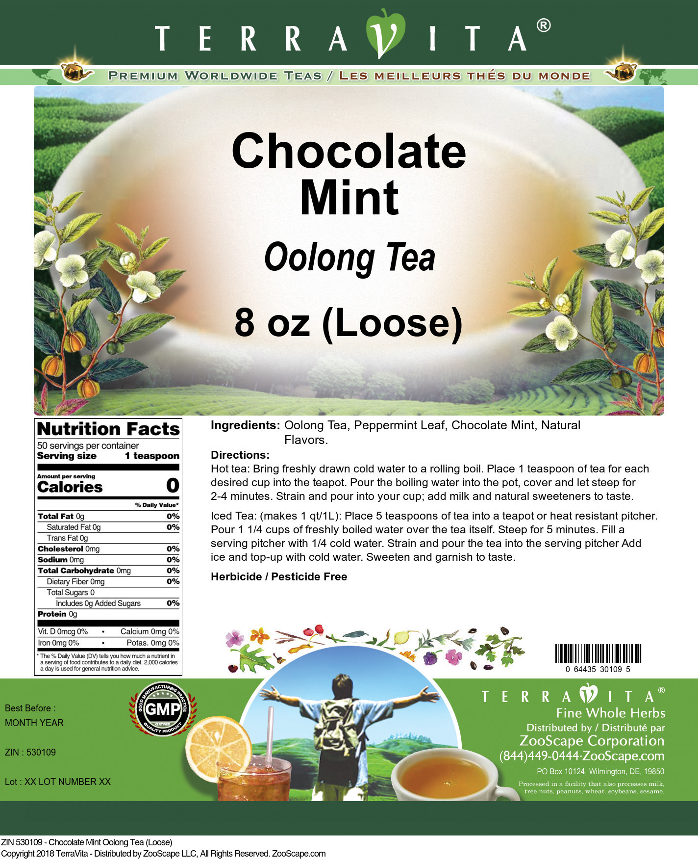 Chocolate Mint Oolong Tea (Loose) - Label