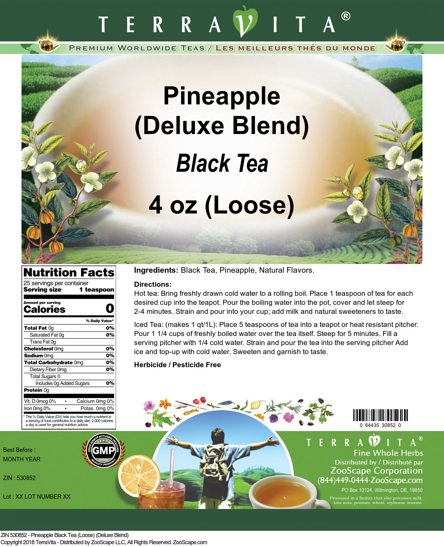 Pineapple Black Tea (Loose) (Deluxe Blend) - Label