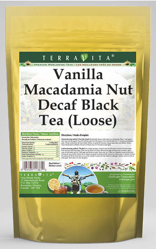 Vanilla Macadamia Nut Decaf Black Tea (Loose)