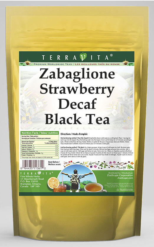 Zabaglione Strawberry Decaf Black Tea
