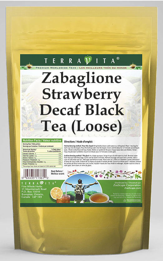 Zabaglione Strawberry Decaf Black Tea (Loose)