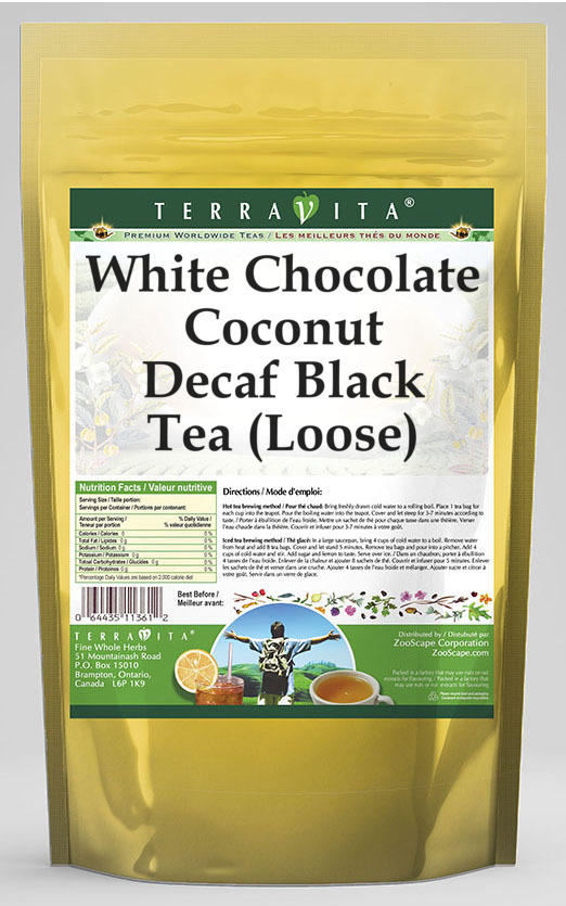 White Chocolate Coconut Decaf Black Tea (Loose)