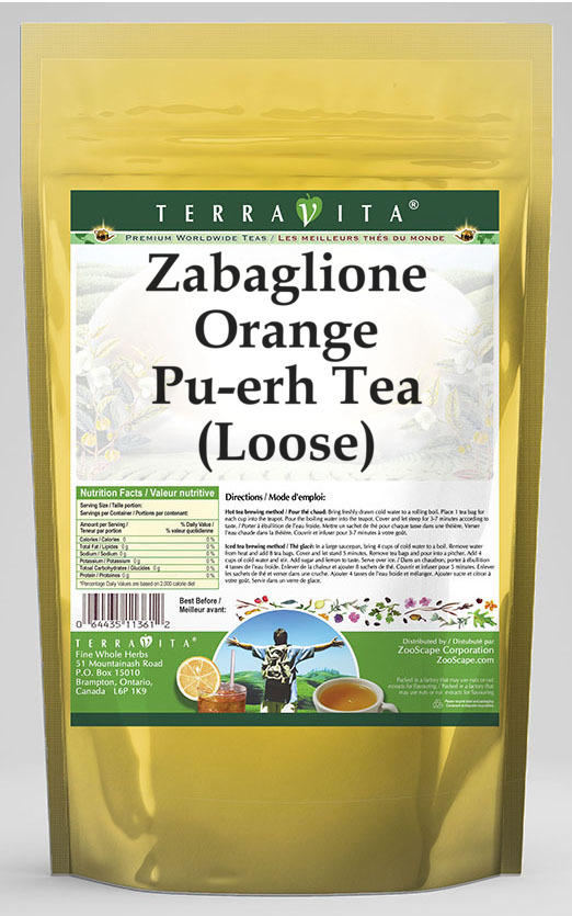 Zabaglione Orange Pu-erh Tea (Loose)