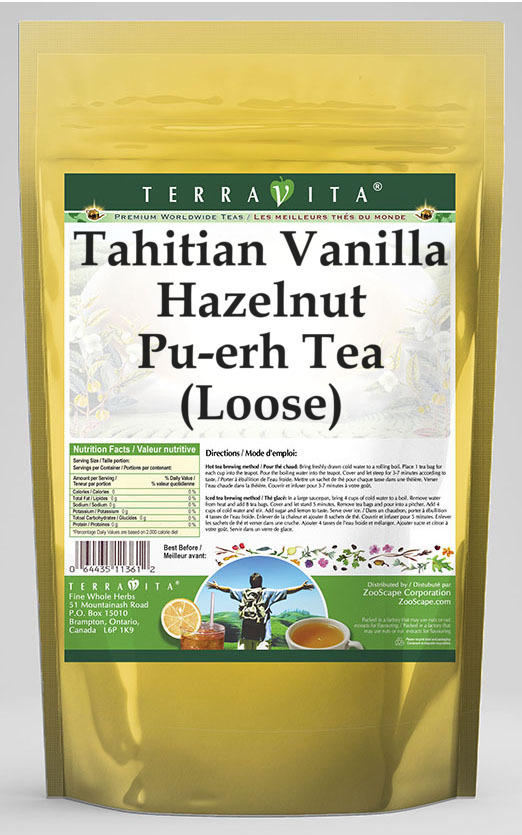 Tahitian Vanilla Hazelnut Pu-erh Tea (Loose)