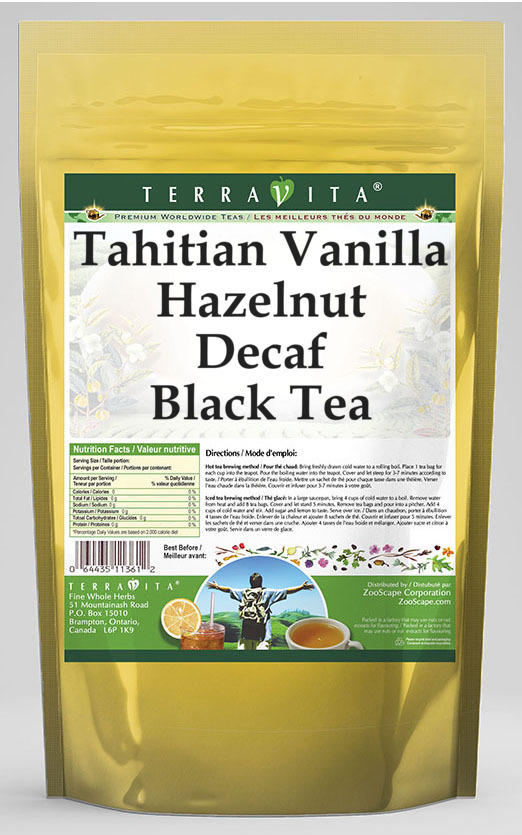 Tahitian Vanilla Hazelnut Decaf Black Tea