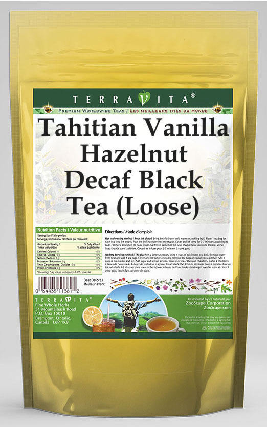 Tahitian Vanilla Hazelnut Decaf Black Tea (Loose)