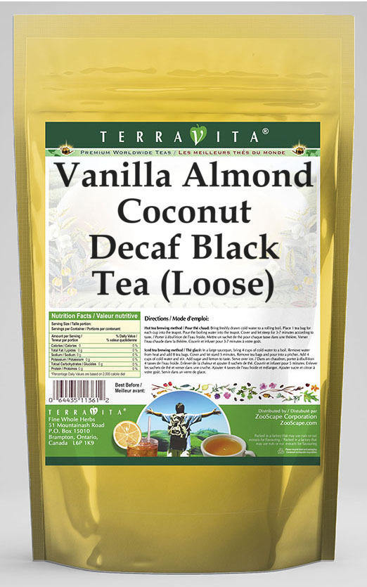 Vanilla Almond Coconut Decaf Black Tea (Loose)