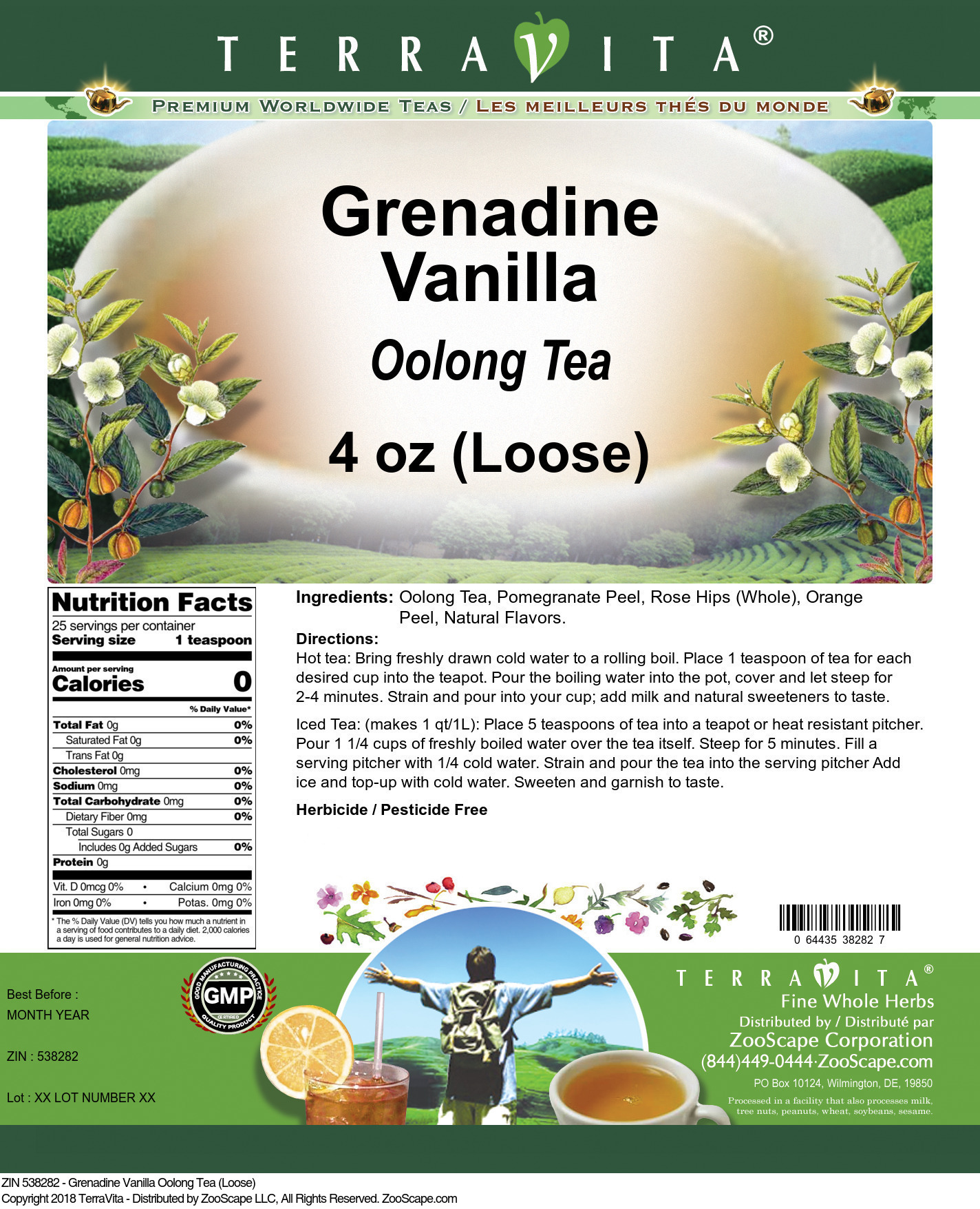 Grenadine Vanilla Oolong Tea (Loose) - Label